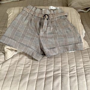Abercrombie Suit plaid high waisted Shorts